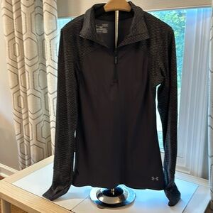 Under Armor Fitted Cold Gear Quarter Zip Pullover Thumb Holes Workout Exercise M